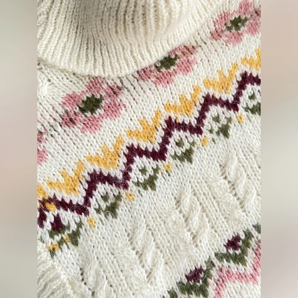 Mango Sweater Women’s Small Wool Knit Floral